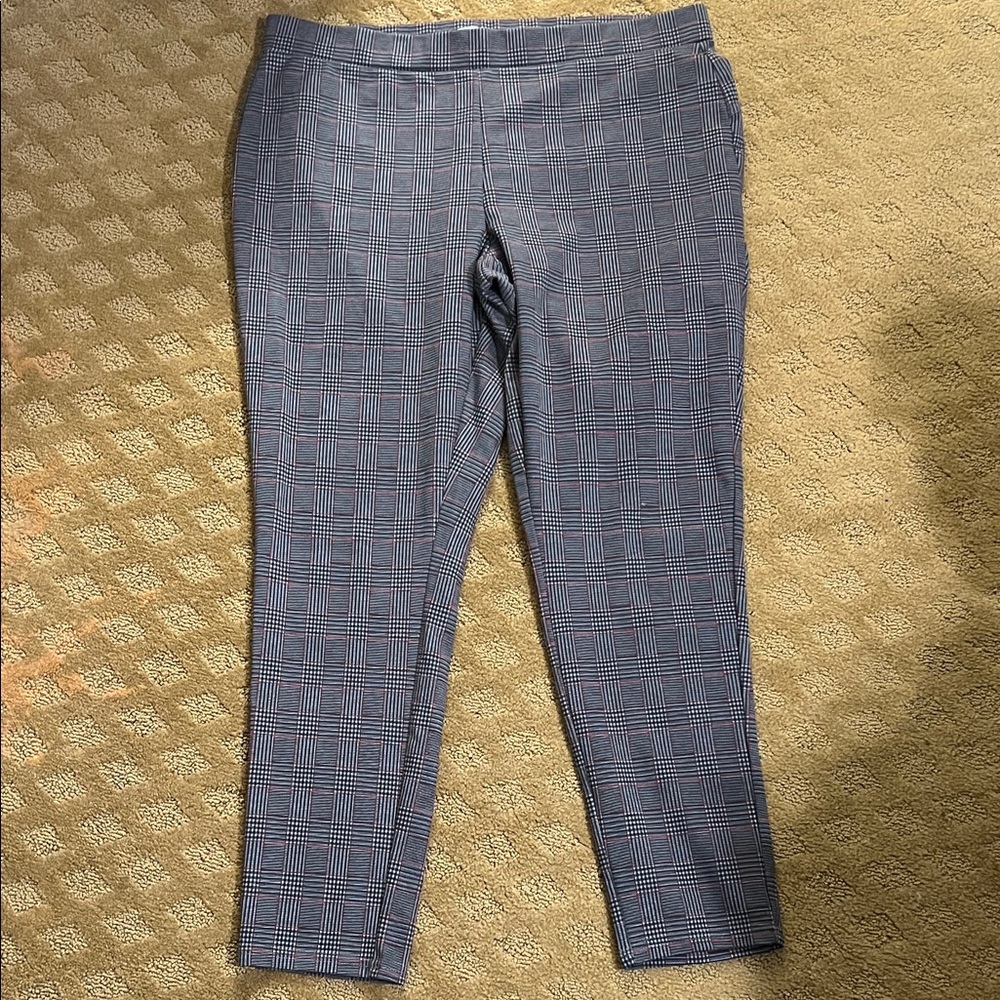 Gray Plaid Dress Leggings